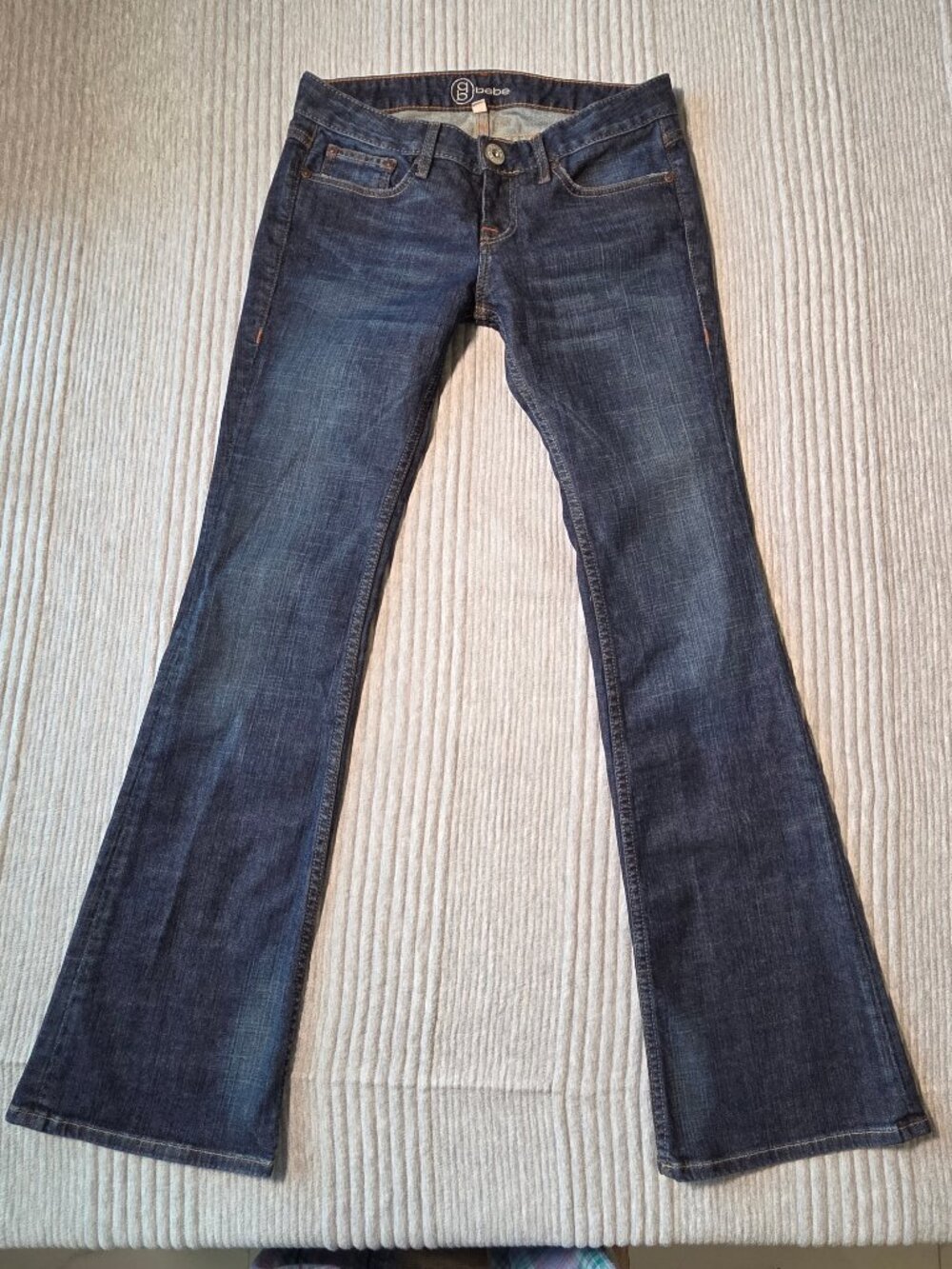 Bebe Women's Bootcut Jeans Size 28P Dark Wash Stretch Denim Y2K